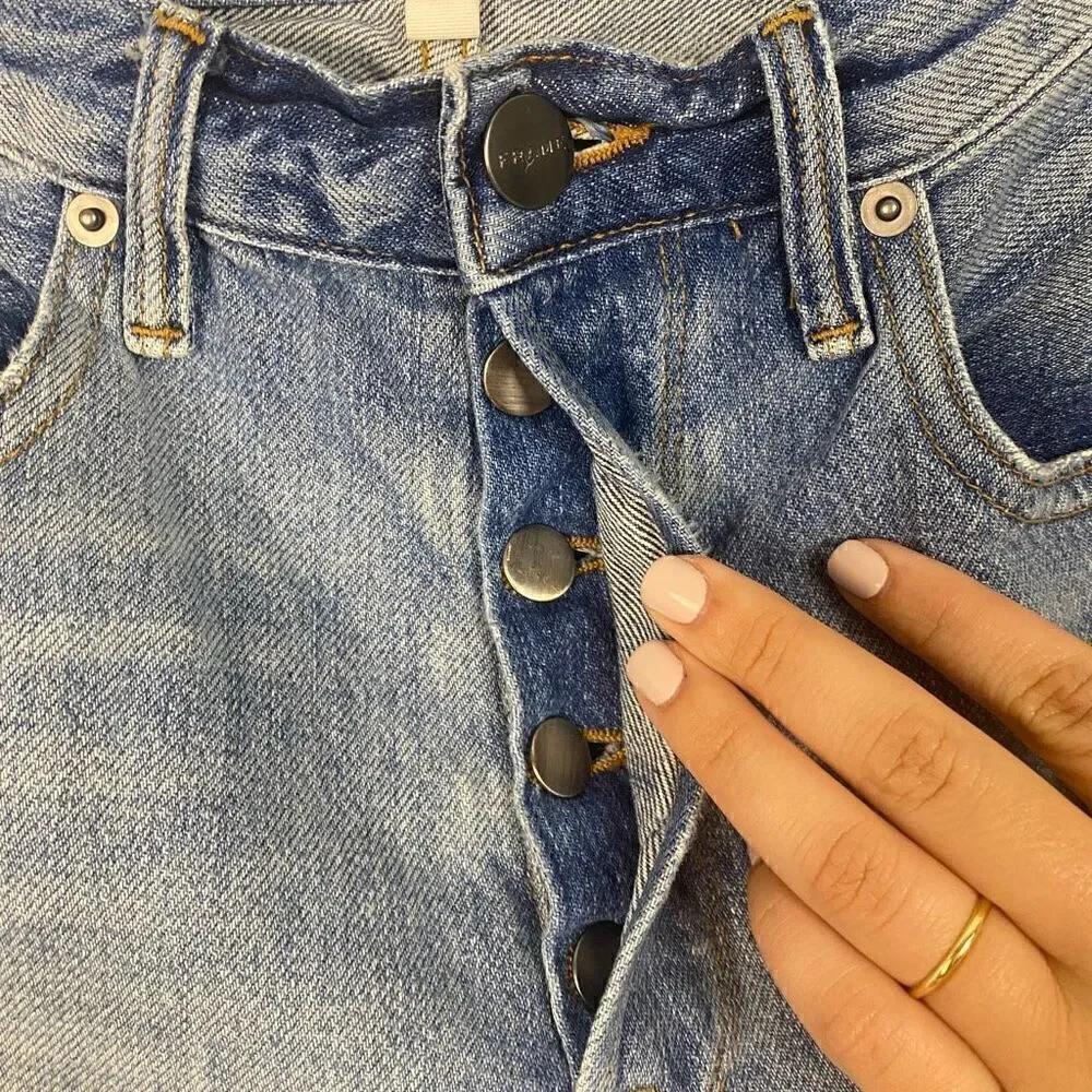 FRAME 'Le Mix Repair' High-Waist Jeans Palomino - Size 28 - Picture 10 of 11